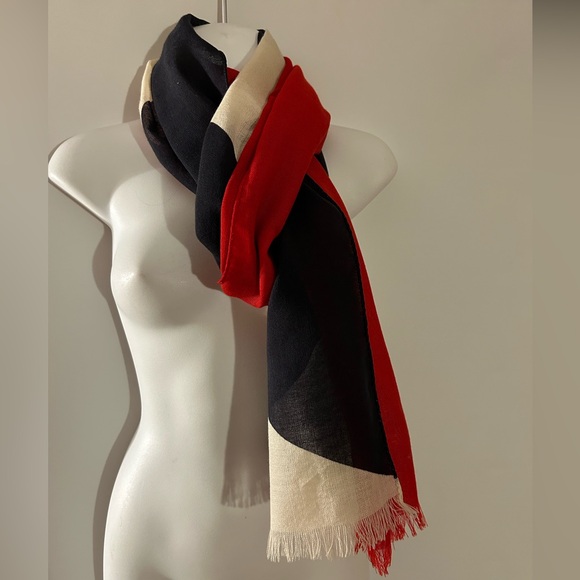 KATE SPADE WOMEN’S GEOMETRIC PRINT WOOL MULTI COLOR SCARF 31”x78” - Picture 4 of 9